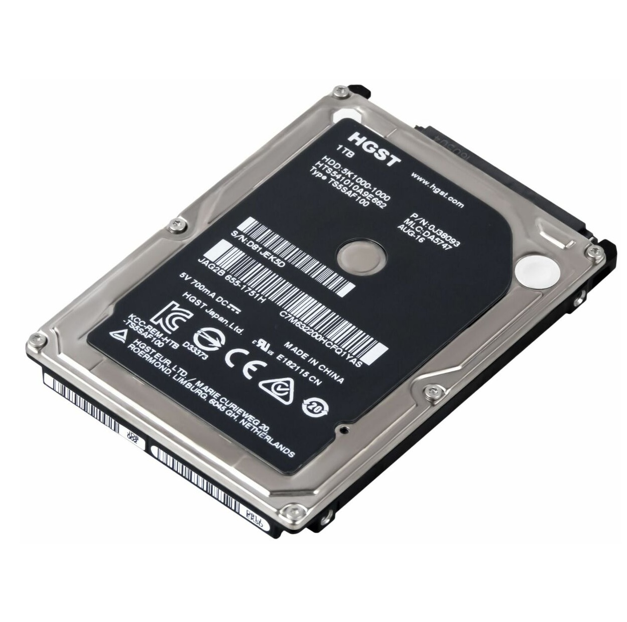 Begagnad 1TB HGST Travelstar 5K1000 HTS541010A9E662 5.4K 6G SATA 2.5"