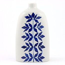 Karin Björquist (Indigo 1952) Bottle Vase with Blue Plant Decor 17 cm (4) 