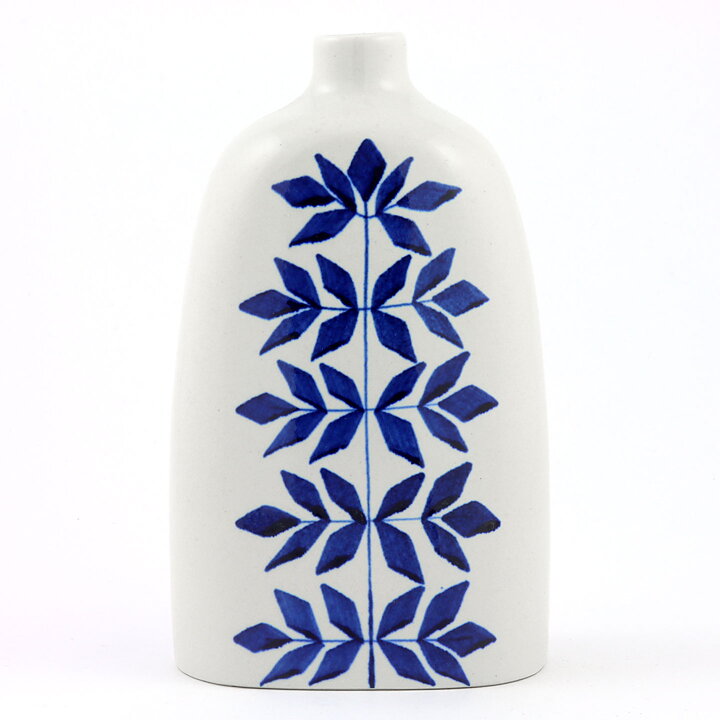 Karin Björquist (Indigo 1952) Bottle Vase with Blue Plant Decor 17 cm (4) 
