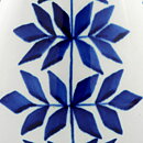 Karin Björquist (Indigo 1952) Drop Vase with Blue Leaf Decor 18 cm (2)