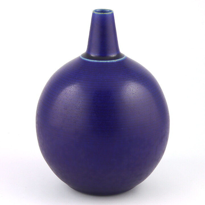 John Andersson (1950s) Unique Blue Swelling Vase 18 cm