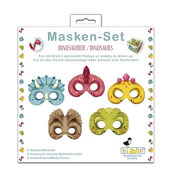Masker (og skattejagt), Dinosaurer, sæt med 5 stk.