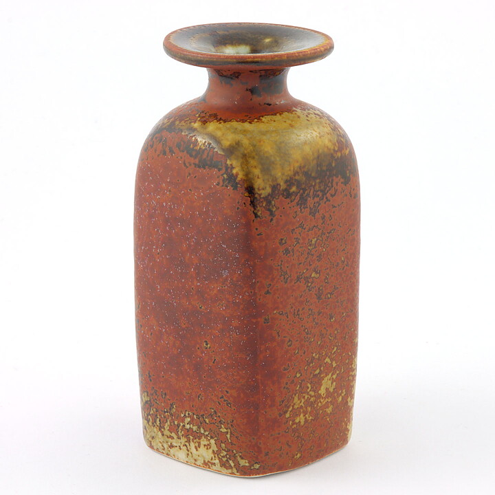 スティグ・リンドベリ  一点もの  茶色いボトル型のベース  11cm  1976年