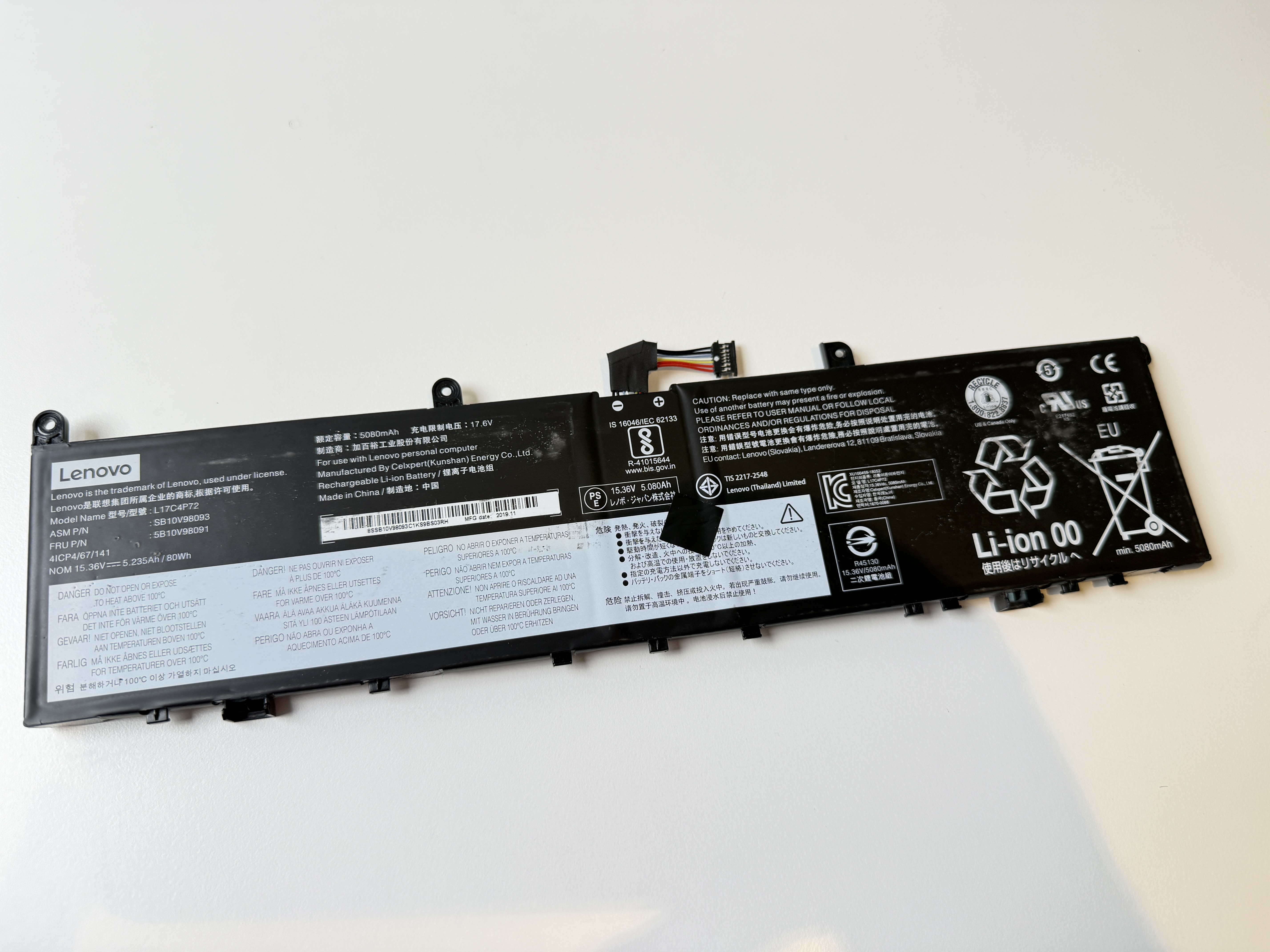 Begagnat Original Lenovo Bateri ThinkPad P1 X1 Extreme 1st 2nd Gen (Gen1 Gen2) 80Wh L17C4P72