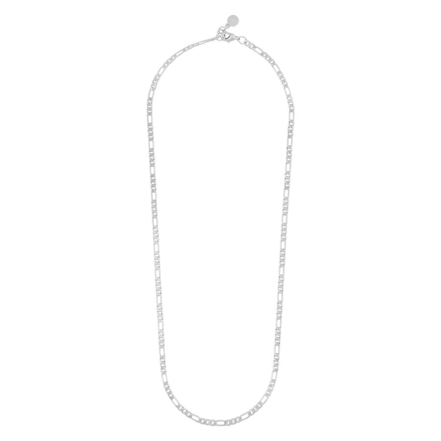 Snö of Sweden Row Small Chain Necklace 45cm Plain Silver Si