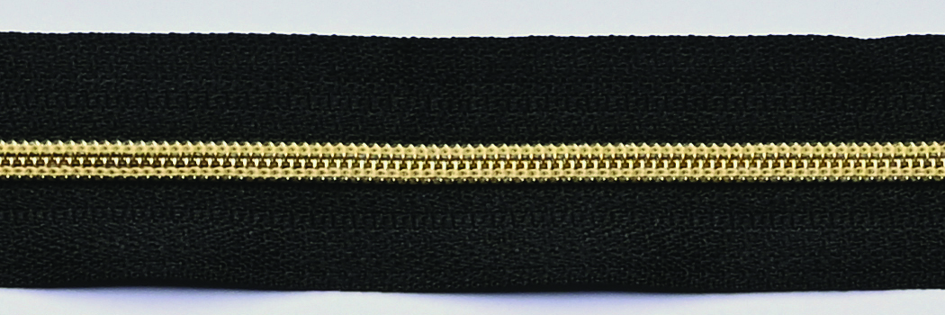 Kläppar till dragkedja 4 mm spiral - guld-metall - 2