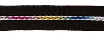 Dragkedja 4 mm spiral metervara - Regnbågs-look