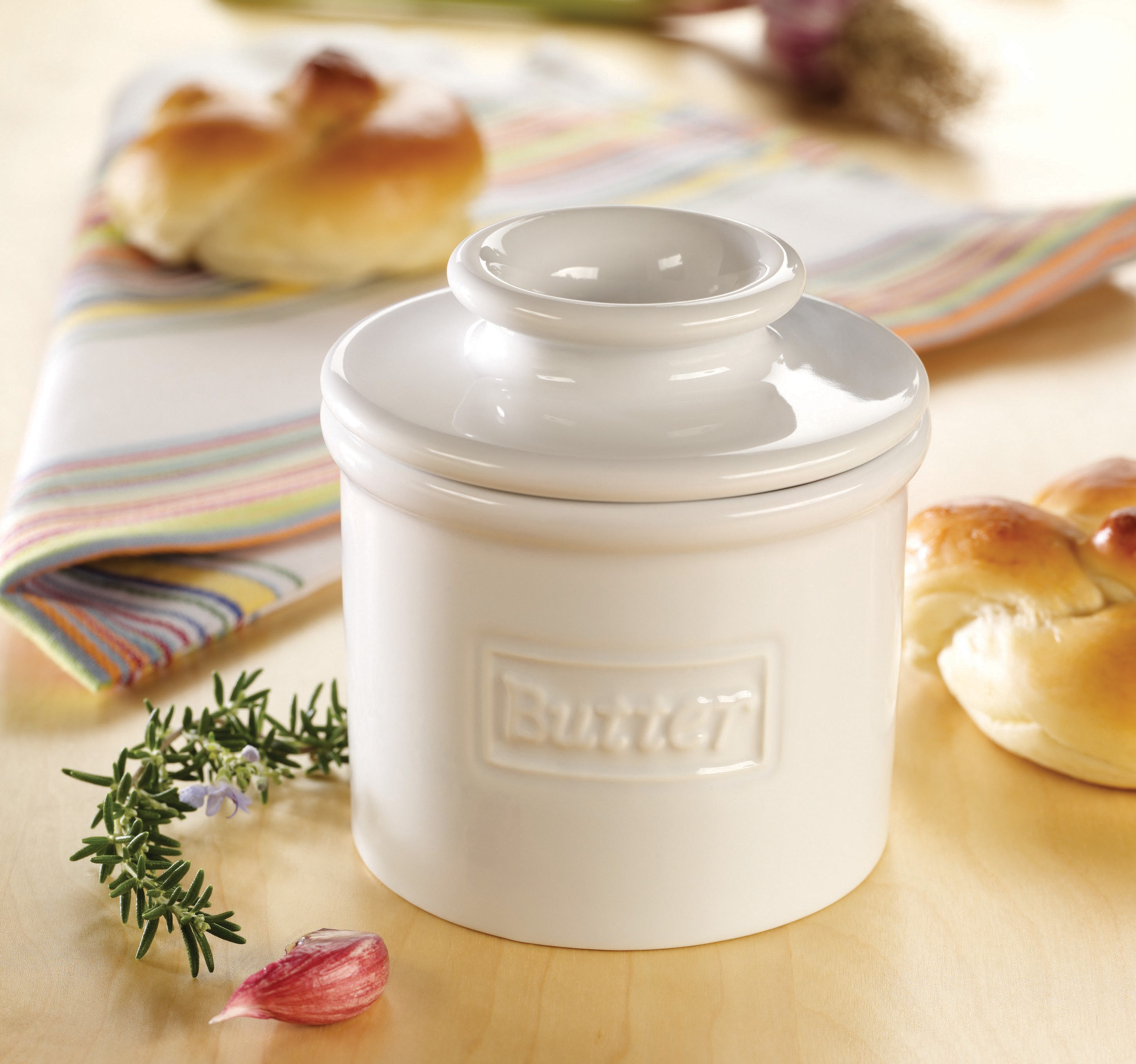 Smörklocka, White Cafe Retro Butter Bell Crock- Butter Bell® - 3