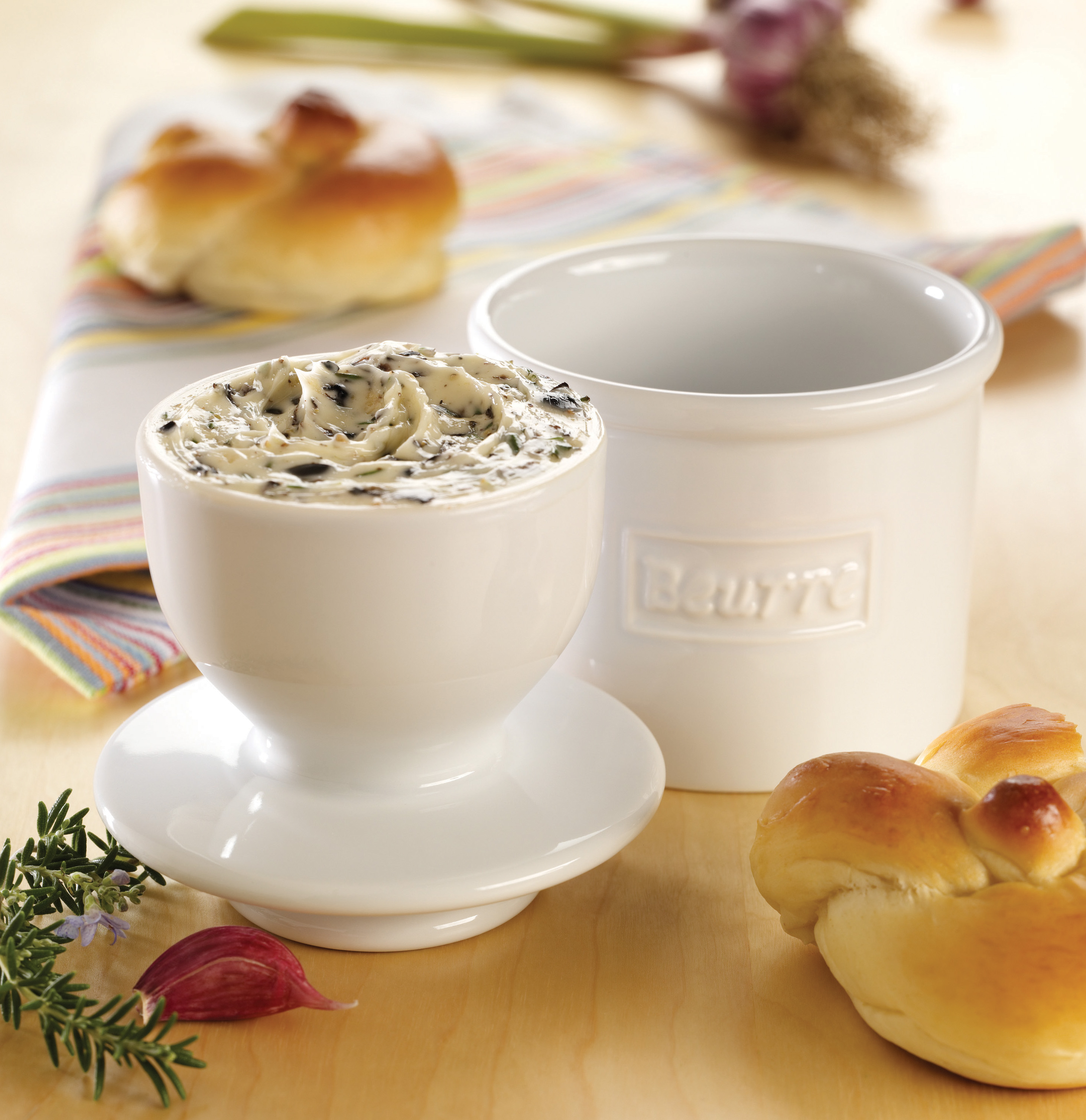 Smörklocka, White Cafe Retro Butter Bell Crock- Butter Bell® - 2