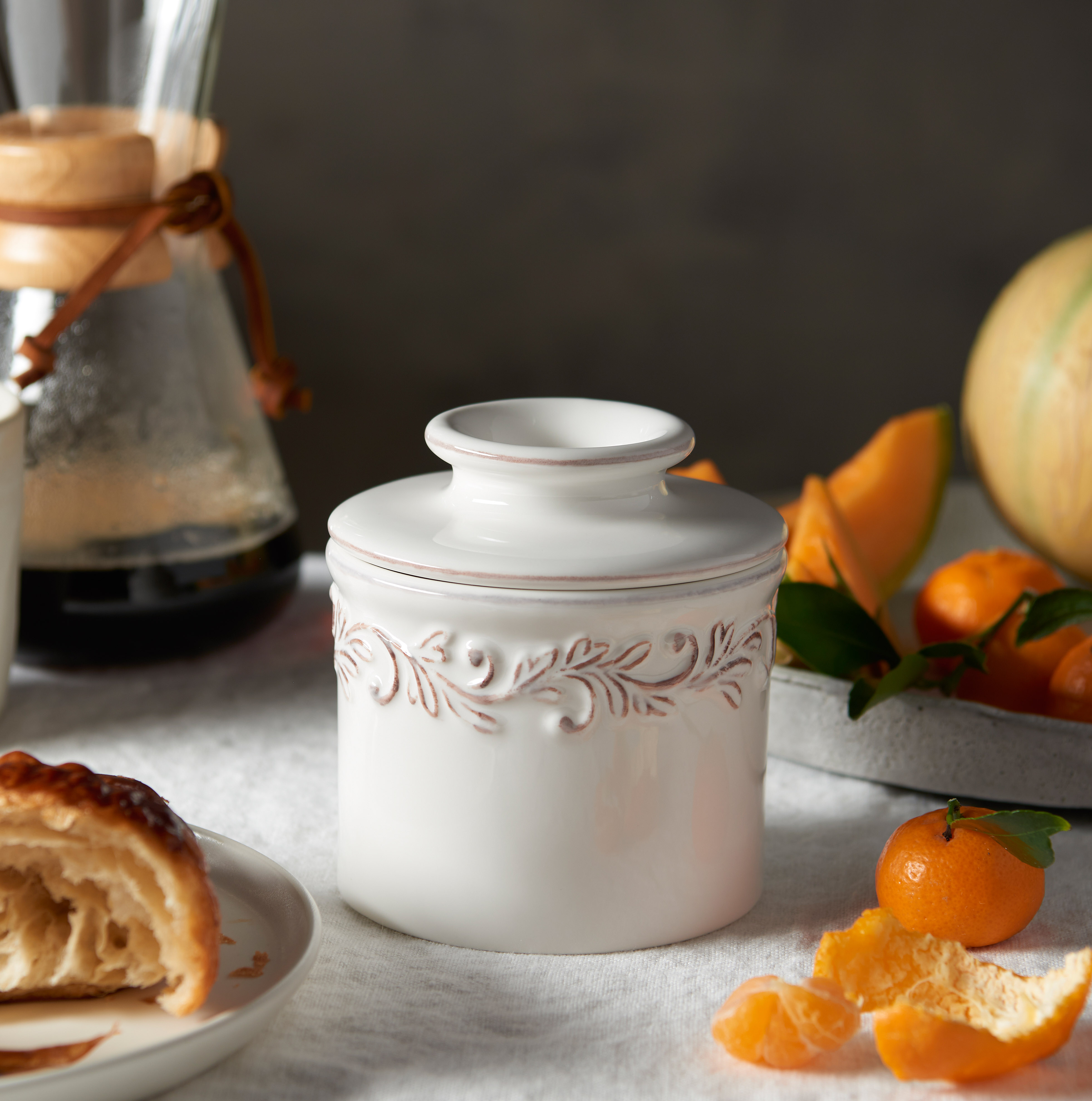 Smörklocka, White Linen Antique Butter Bell Crock- Butter Bell® - 3