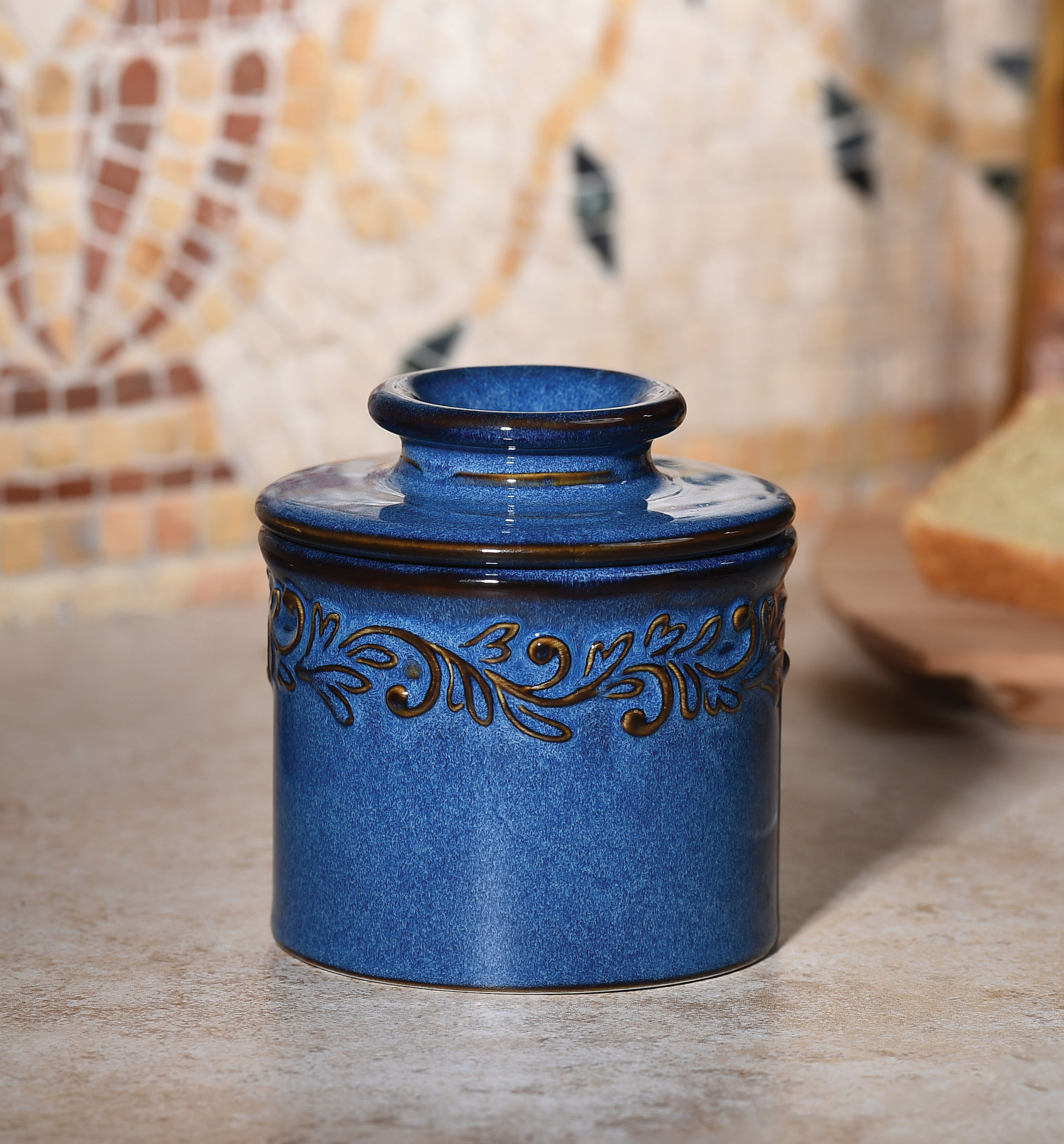 Smörklocka, Denim Blue Antique Butter Bell Crock - Reactive Glaze- Butter Bell® - 2