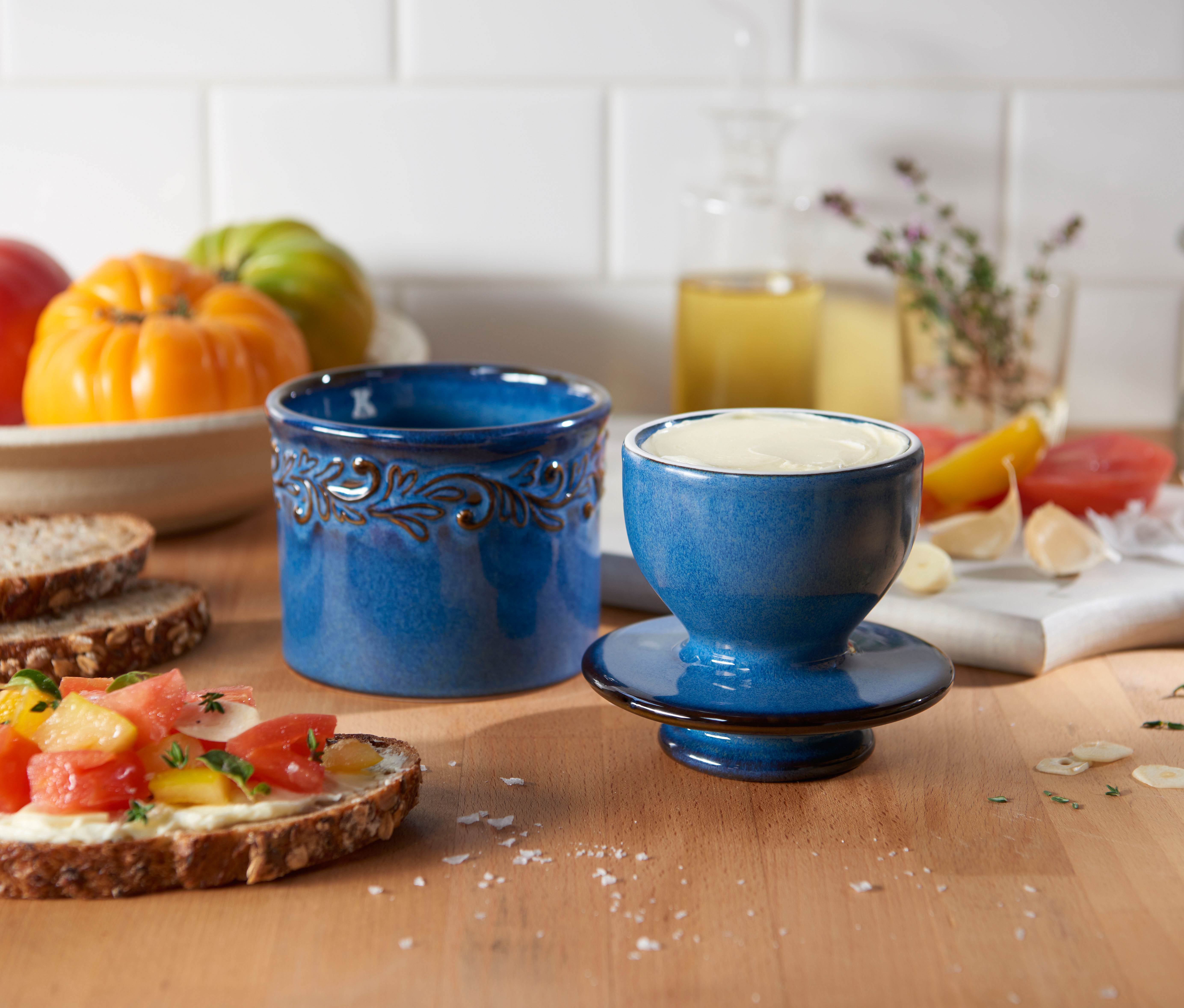 Smörklocka, Denim Blue Antique Butter Bell Crock - Reactive Glaze- Butter Bell® - 3