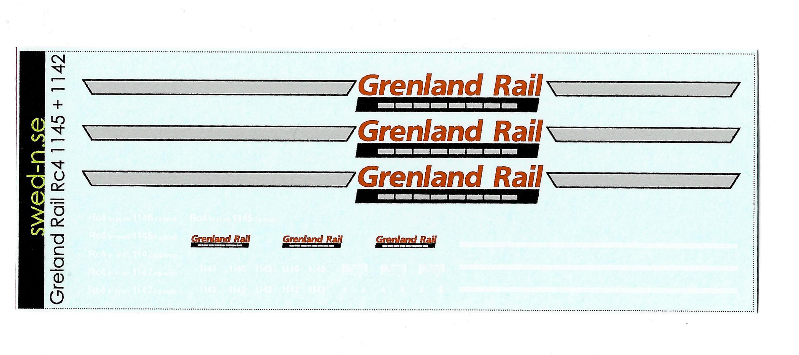 Decal sheet Grenland Rail RC4