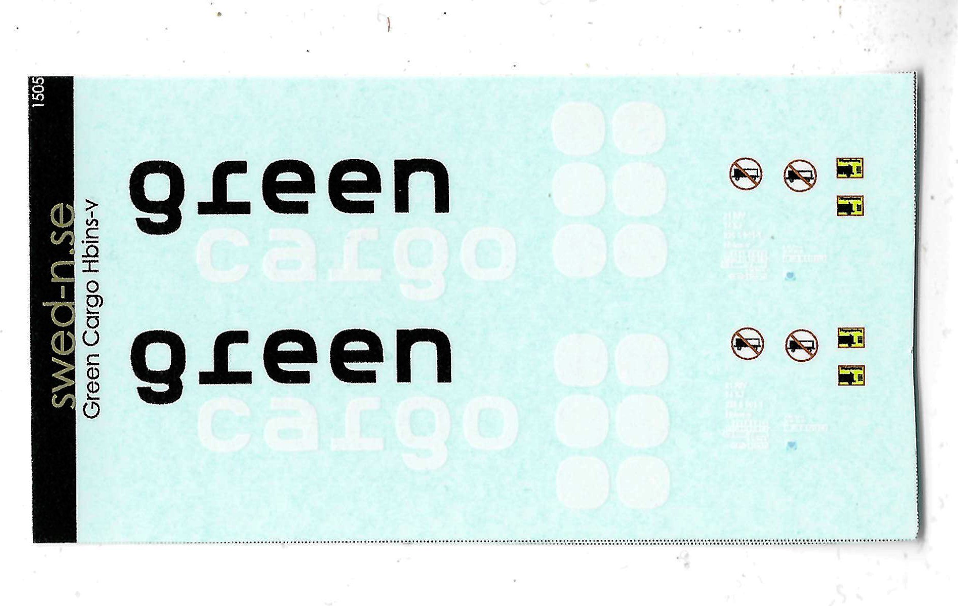 Decal sheet Green Cargo Hbins-v