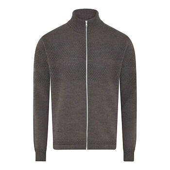 Cardigan med dragkedja i khakigrön lammull (Clipper)