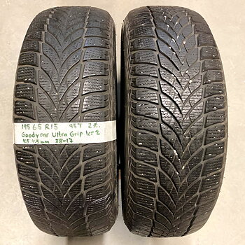 15" BEGAGNADE VINTERDÄCK M+S | 2 st 195/65 R15 95T Goodyear Ultra Grip Ice 2 | V38-17 | 4.5|4.5 mm | F-4