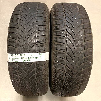 15" BEGAGNADE VINTERDÄCK M+S | 2 st 195/65 R15 95T Goodyear Ultra Grip Ice 2 | V38-17 | 4|4 mm | F-4