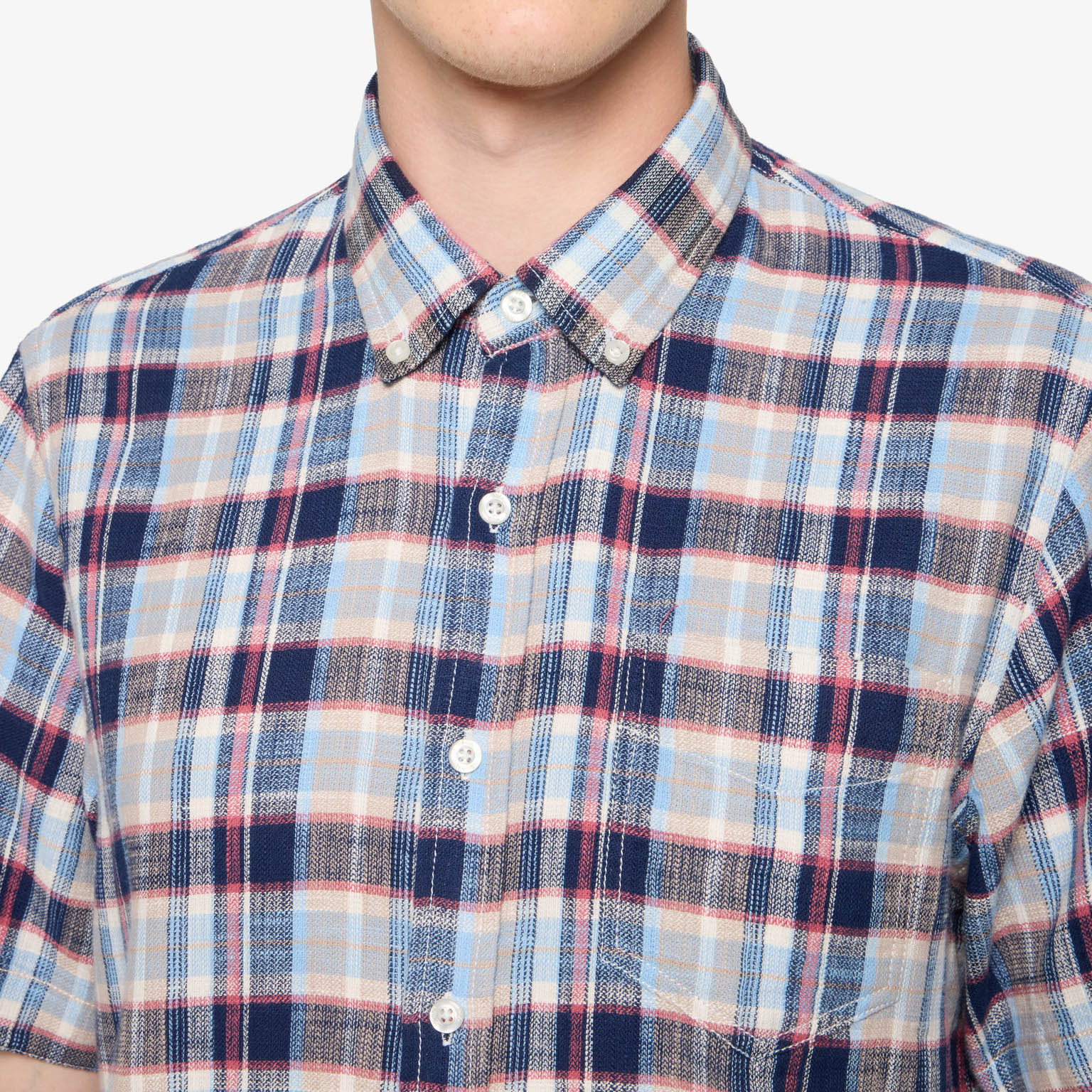 Signal - Pan Waffle Check s/s Shirt - Red Earth - 2