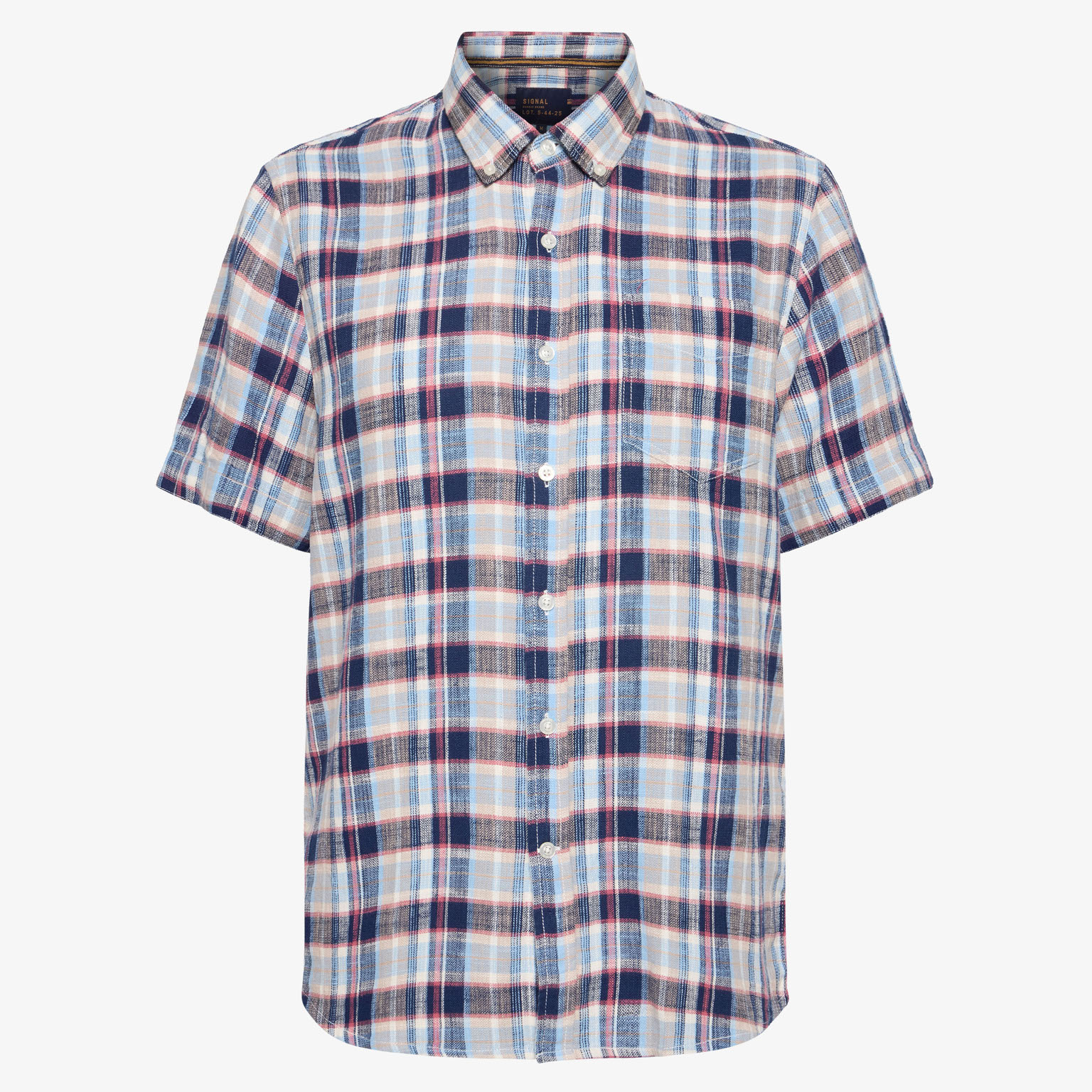 Signal - Pan Waffle Check s/s Shirt - Red Earth - 4
