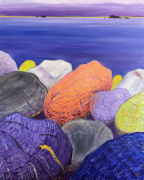 "Rullesteiner ved havet"