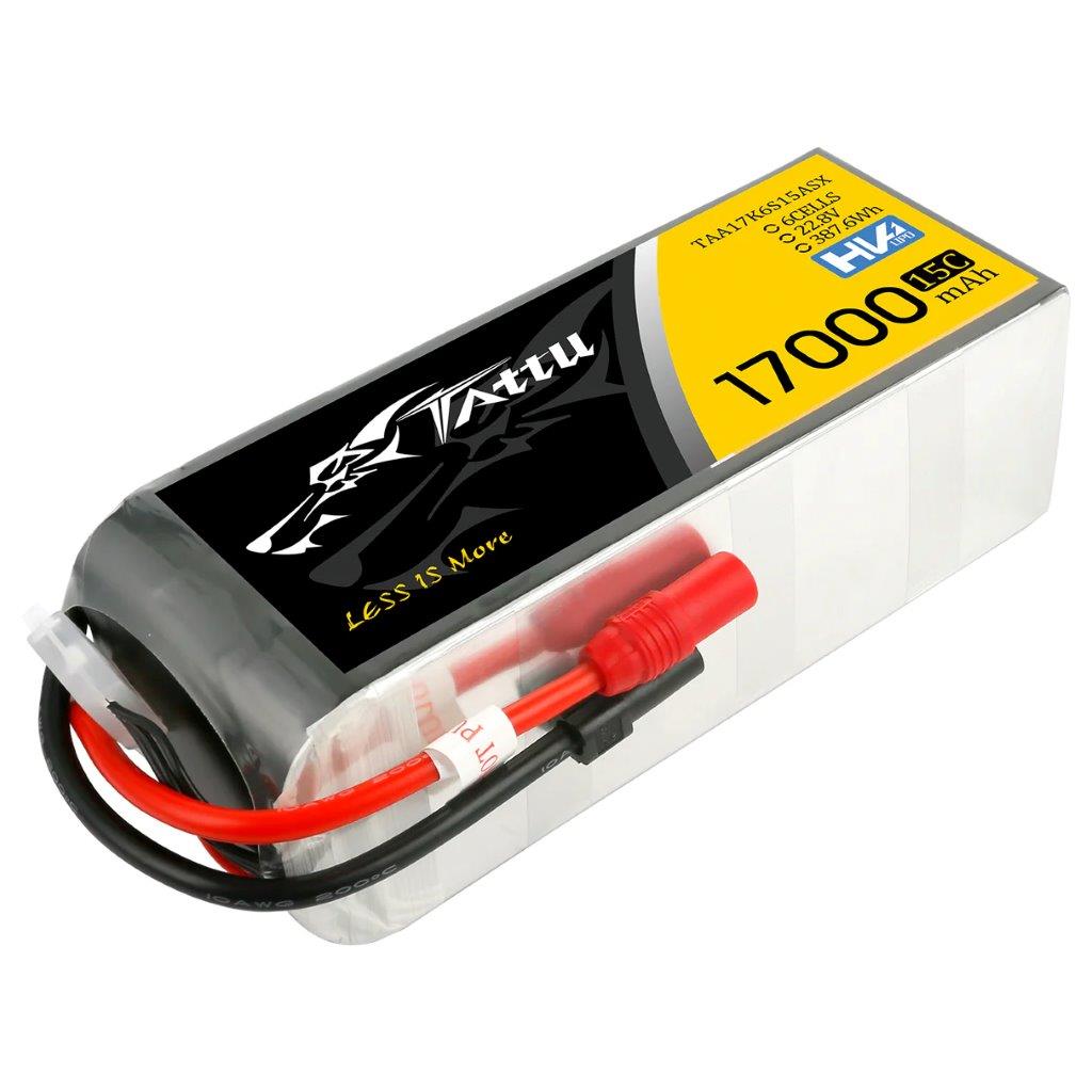 GensAceTattu 17000mAh 22.8V 15C 6S1P HV High Vltage Lipo Bttry, AS150+XT150 Plug - 2