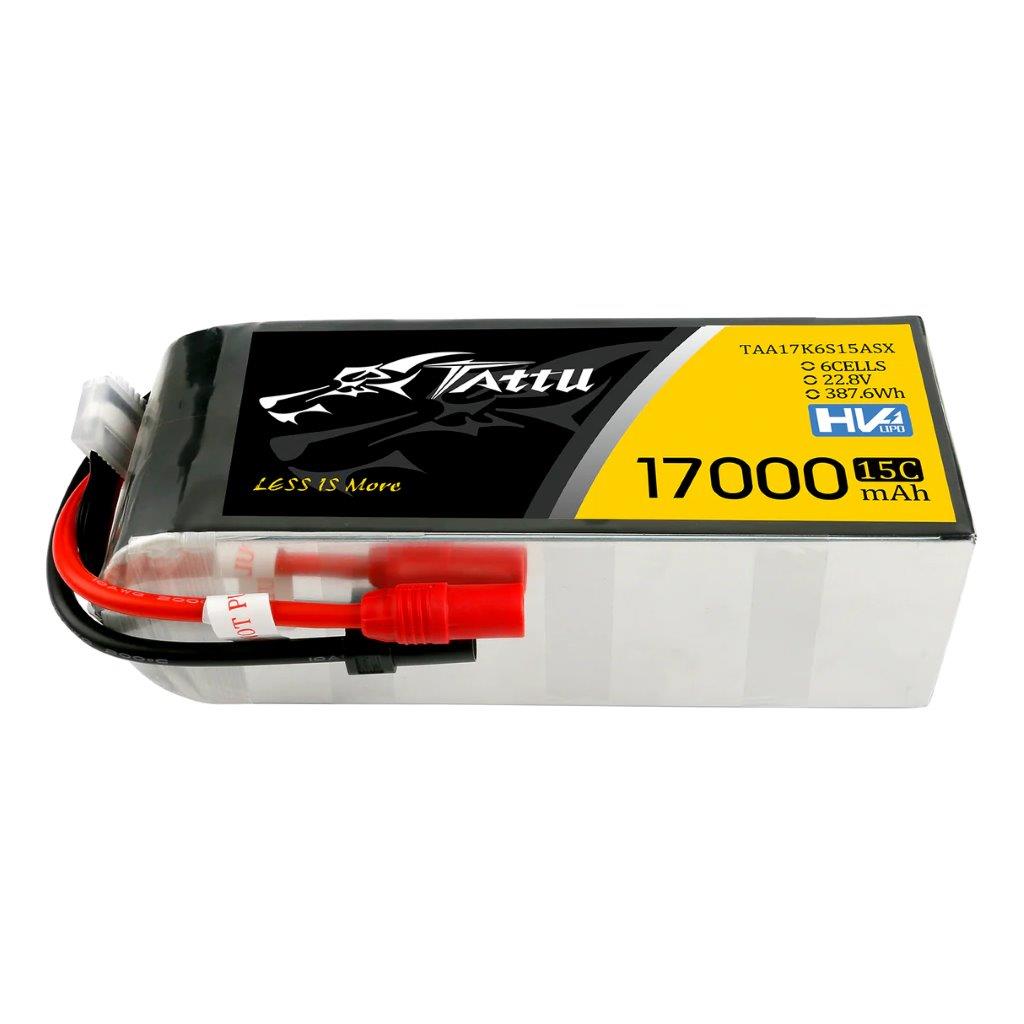 GensAceTattu 17000mAh 22.8V 15C 6S1P HV High Vltage Lipo Bttry, AS150+XT150 Plug
