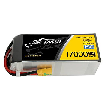 GensAceTattu17000mAh 22.8V 15C 6S1P HV HighVolt Lipo Bttry, XT90-S(anti-sp) Plug