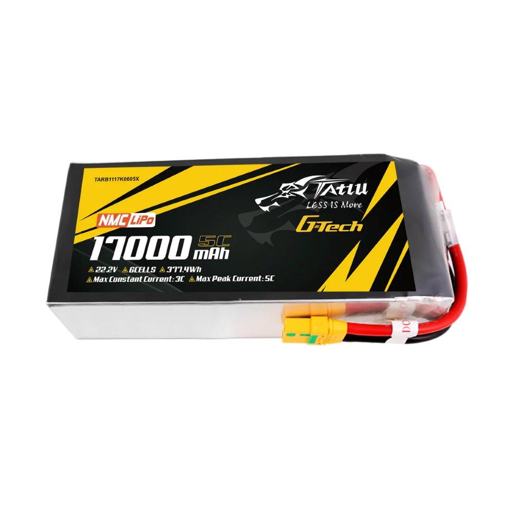 GensAce TATTU Semi-solid 17000mAh 5C 22.2V 6S1P GTech Lipo Pack, XT90S-F