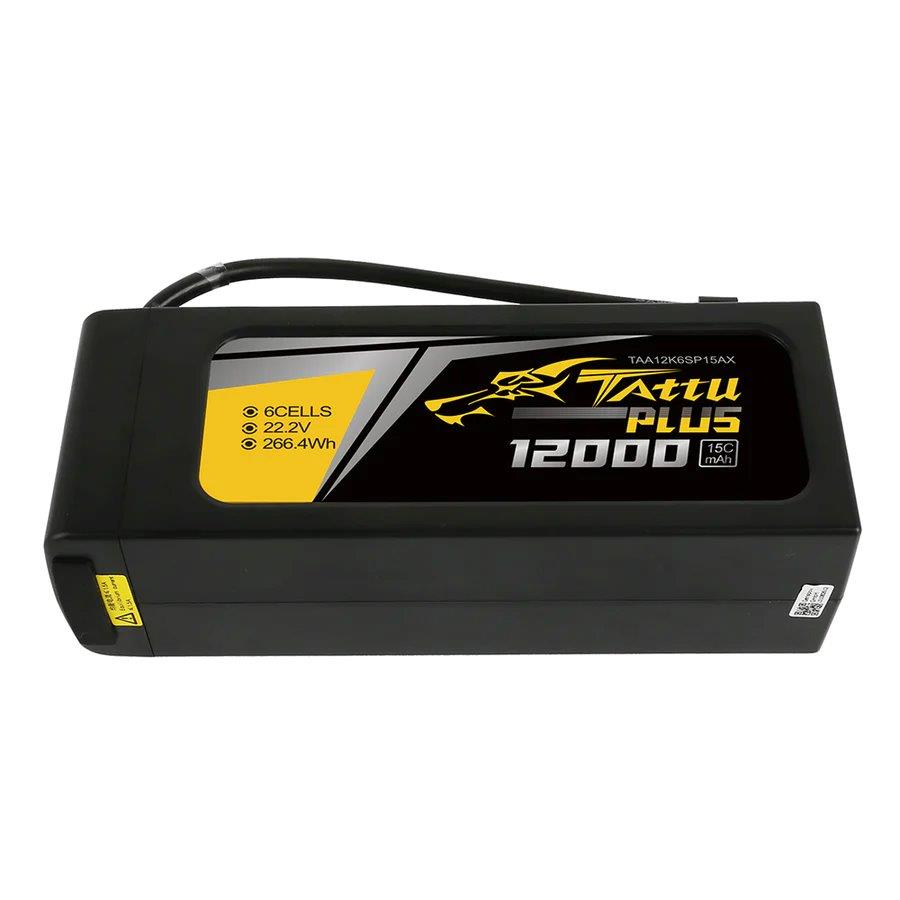GensAce Tattu Plus 12000mAh 22.2V 15C 6S1P Lipo Bttry Pack with AS150+XT150 plug