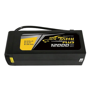 GensAce Tattu Plus 12000mAh 22.2V 15C 6S1P Lipo Bttry Pack with AS150+XT150 plug