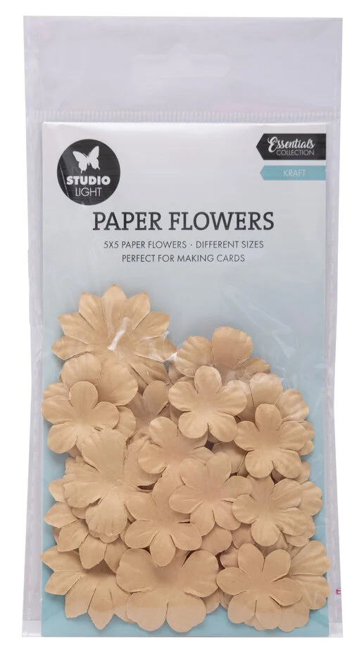 Kraft Essentials Paper Flowers (5pcs)