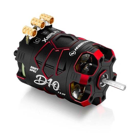 Hobbywing Motor XeRun D10 10.5T Röd Drift BL Sensored