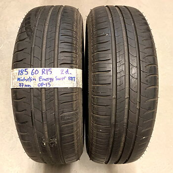 15" BEGAGNADE SOMMARDÄCK | 2 st 185/60 R15 88T Michelin Energy Saver | V08-13 | 7|7 mm | F-5