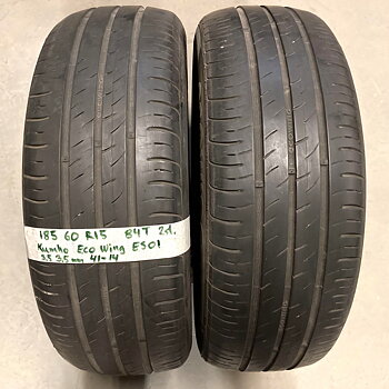15" BEGAGNADE SOMMARDÄCK | 2 st 185/60 R15 84T Kumho Eco Wing ES01 | V41-14 | 3.5|3.5 mm | F-5