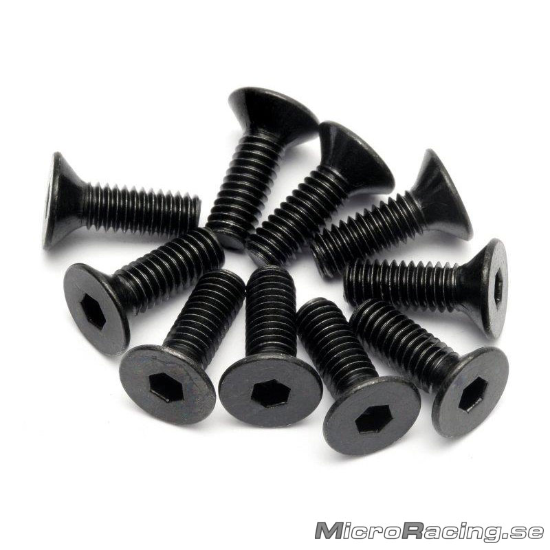 HPI RACING - M4x12mm Stål Skruv, Försänkt, Insex, 10st