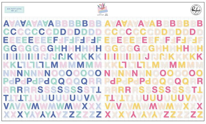 American Crafts Mini Alpha Puffy Stickers - The Simple Things