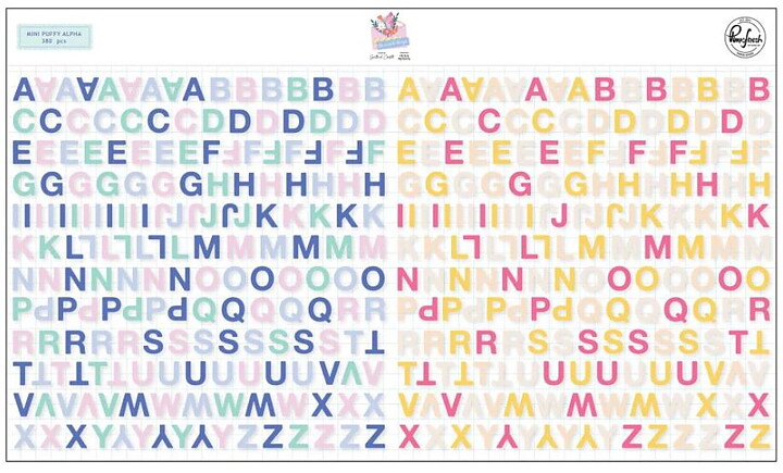 American Crafts Mini Alpha Puffy Stickers - The Simple Things