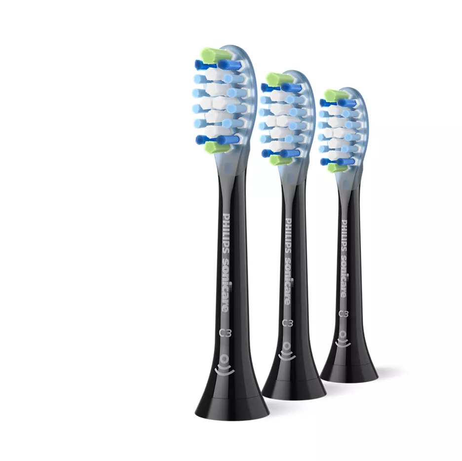 Philips Sonicare C3 Premium Plaque Defence borsthuvuden, Svarta, 2+1-pack, HX9043/88