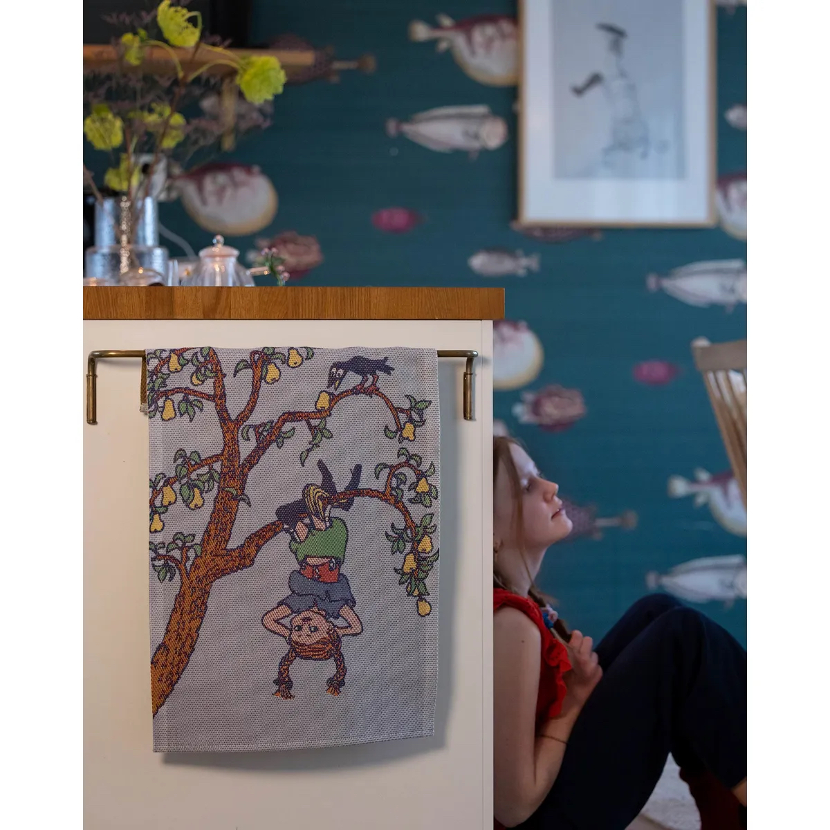 Pippi Långstrump Kökshandduk 40x60 cm - Uppochner - 2