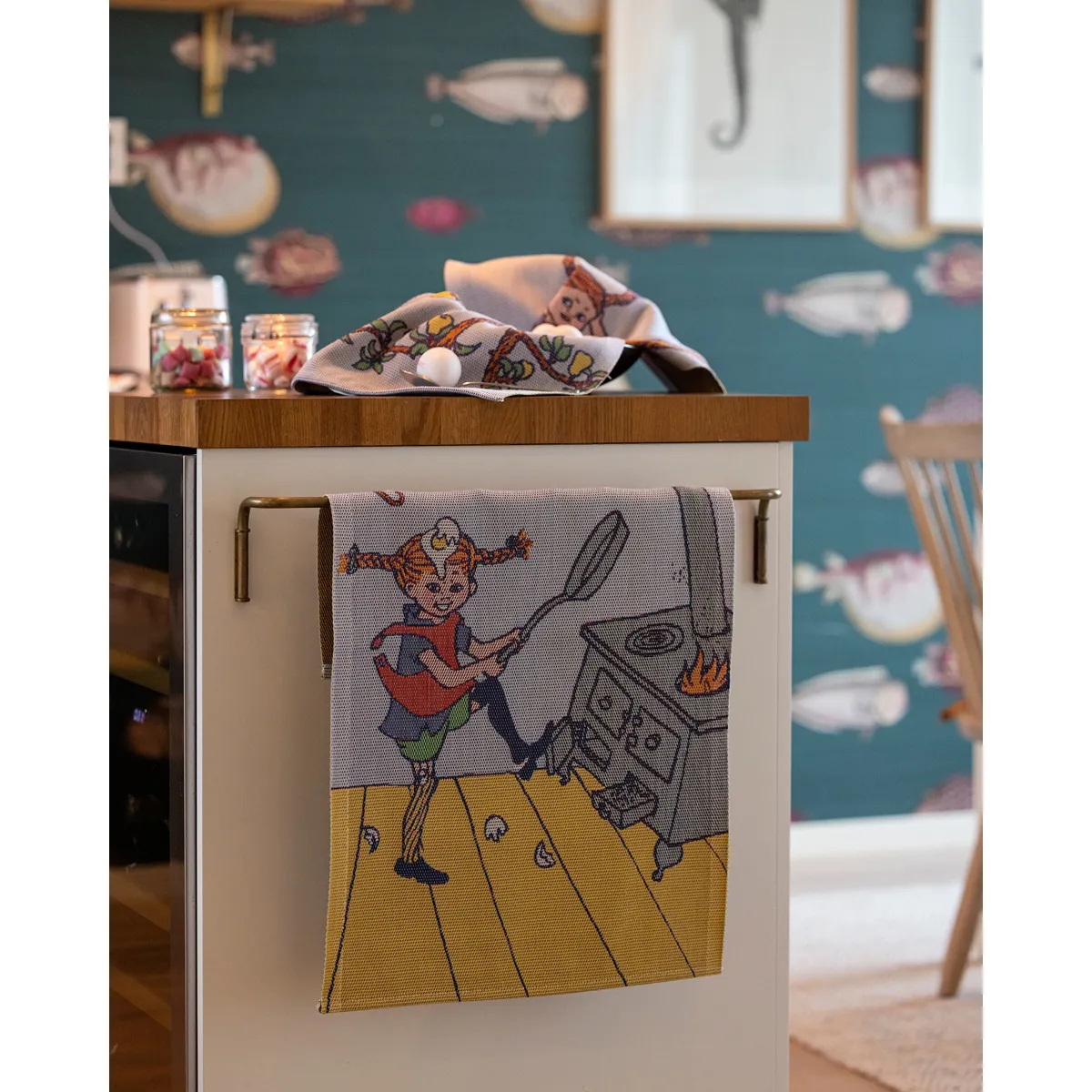 Pippi Långstrump Kökshandduk 40x60 cm - Pannkakskaos - 2