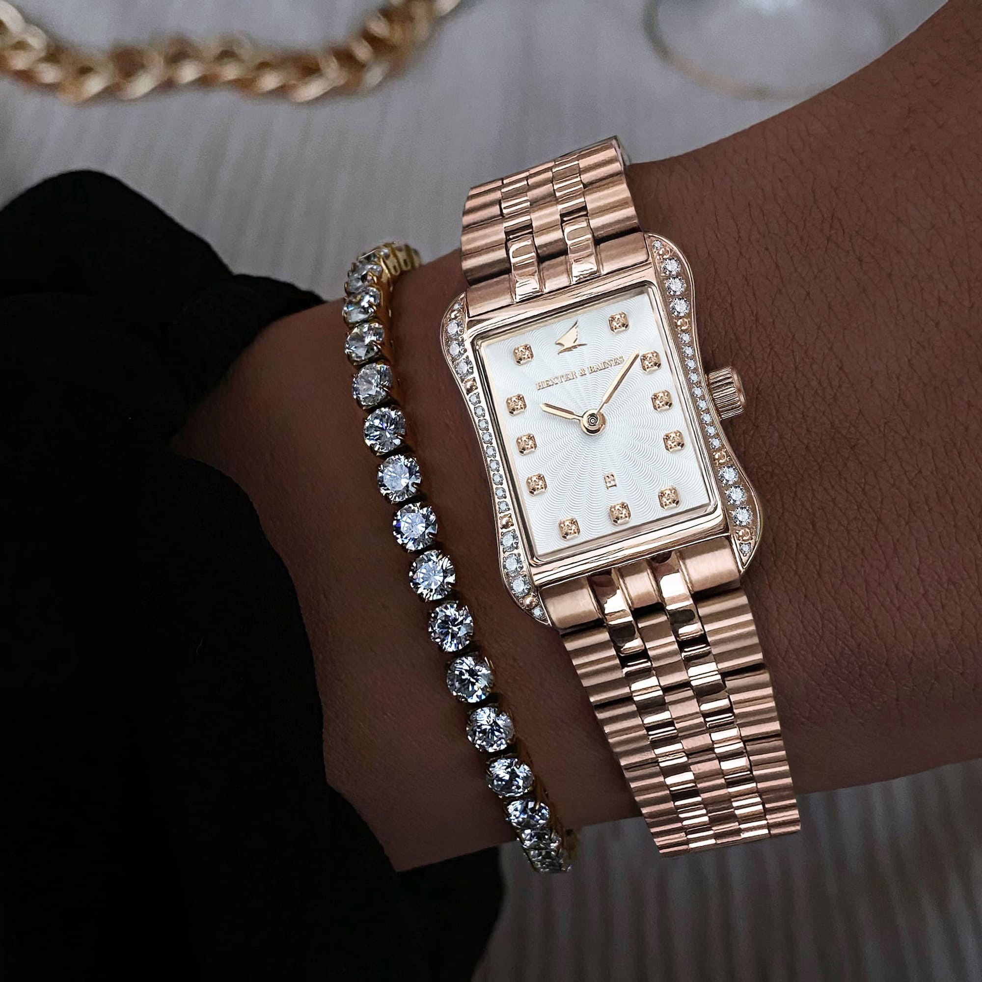 H&B Cronvas Pavé, Rose Gold & White - 5