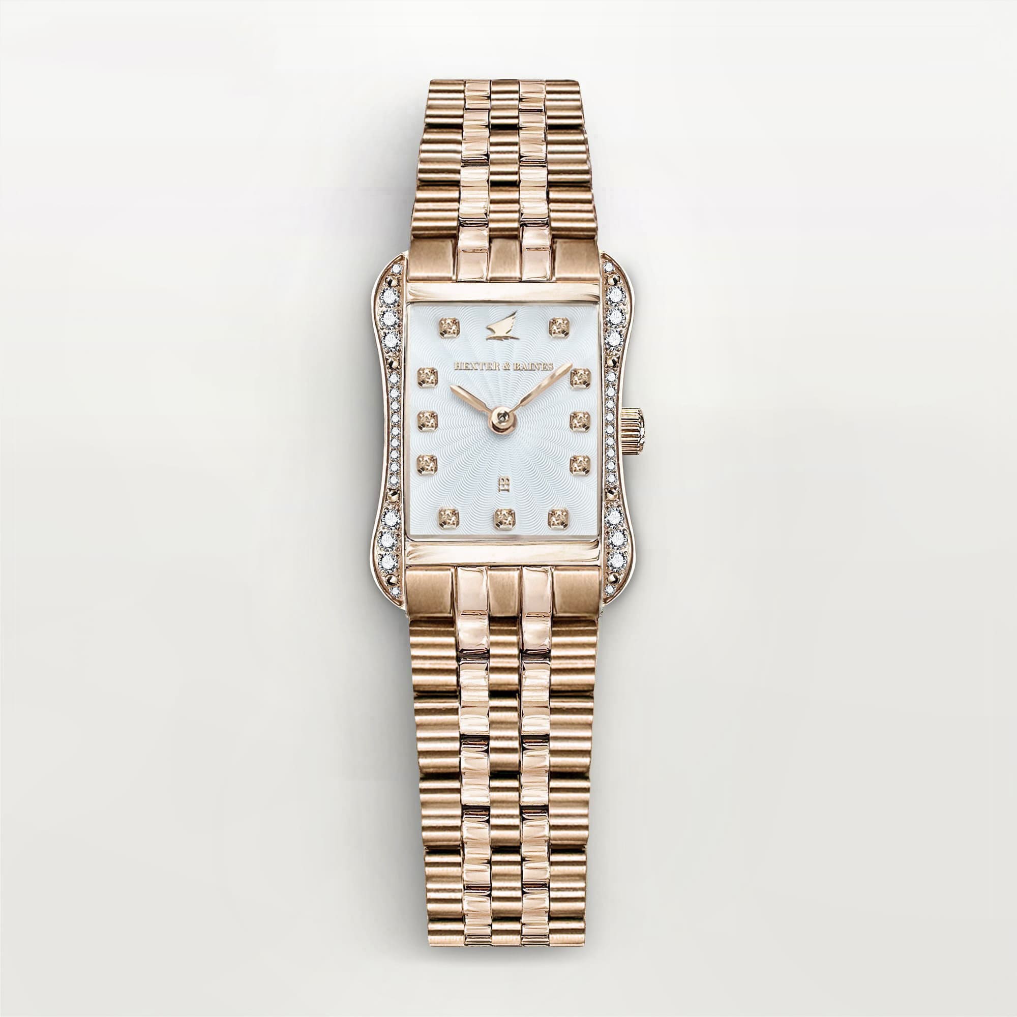 H&B Cronvas Pavé, Rose Gold & White