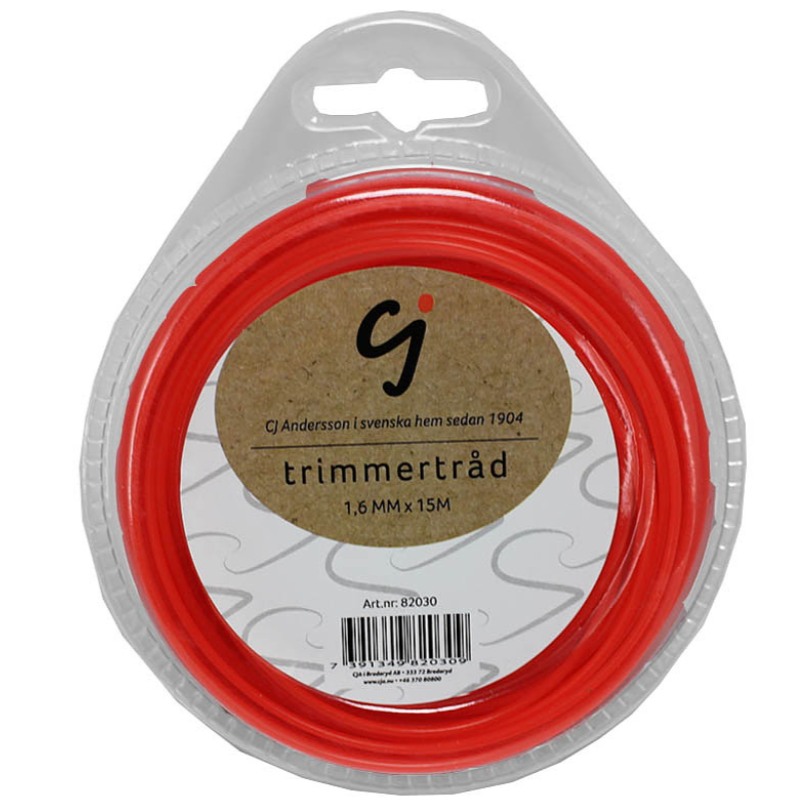 Trimmertråd 1,6 mm x 15 m.