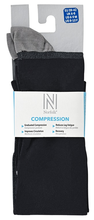Norfolk Valencia Compression Professional svarta löparstrumpor