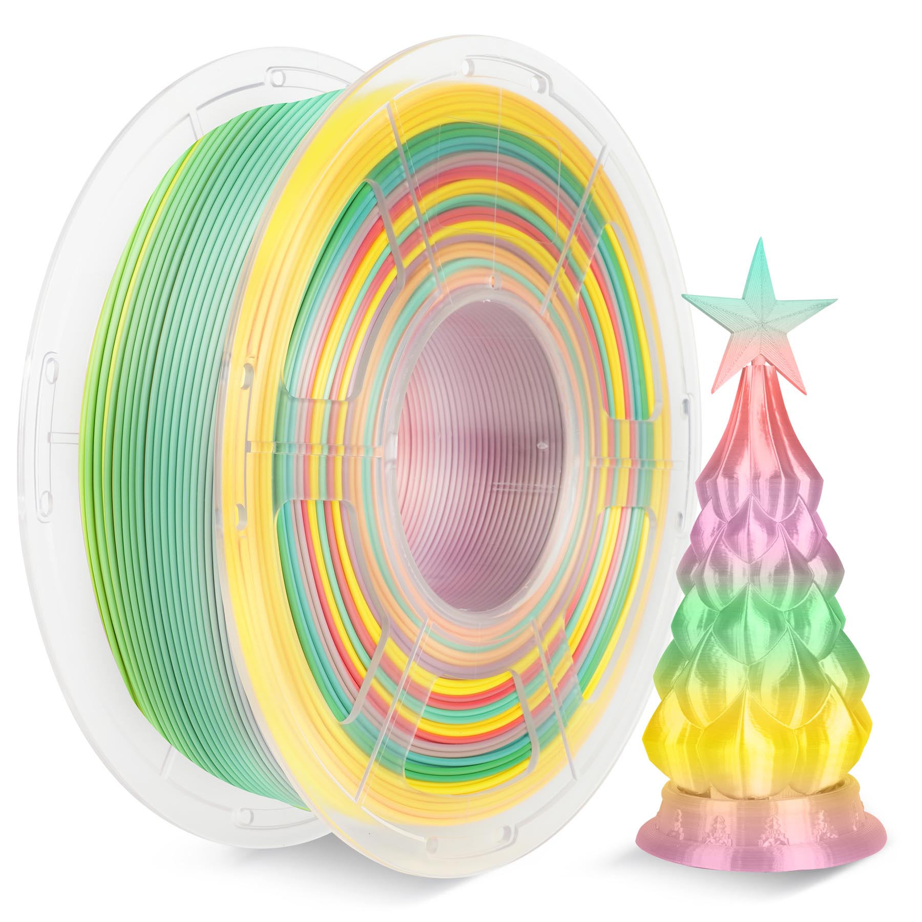 Sunlu PLA+ Silk (1.75mm, 1 Kg) - Rainbow