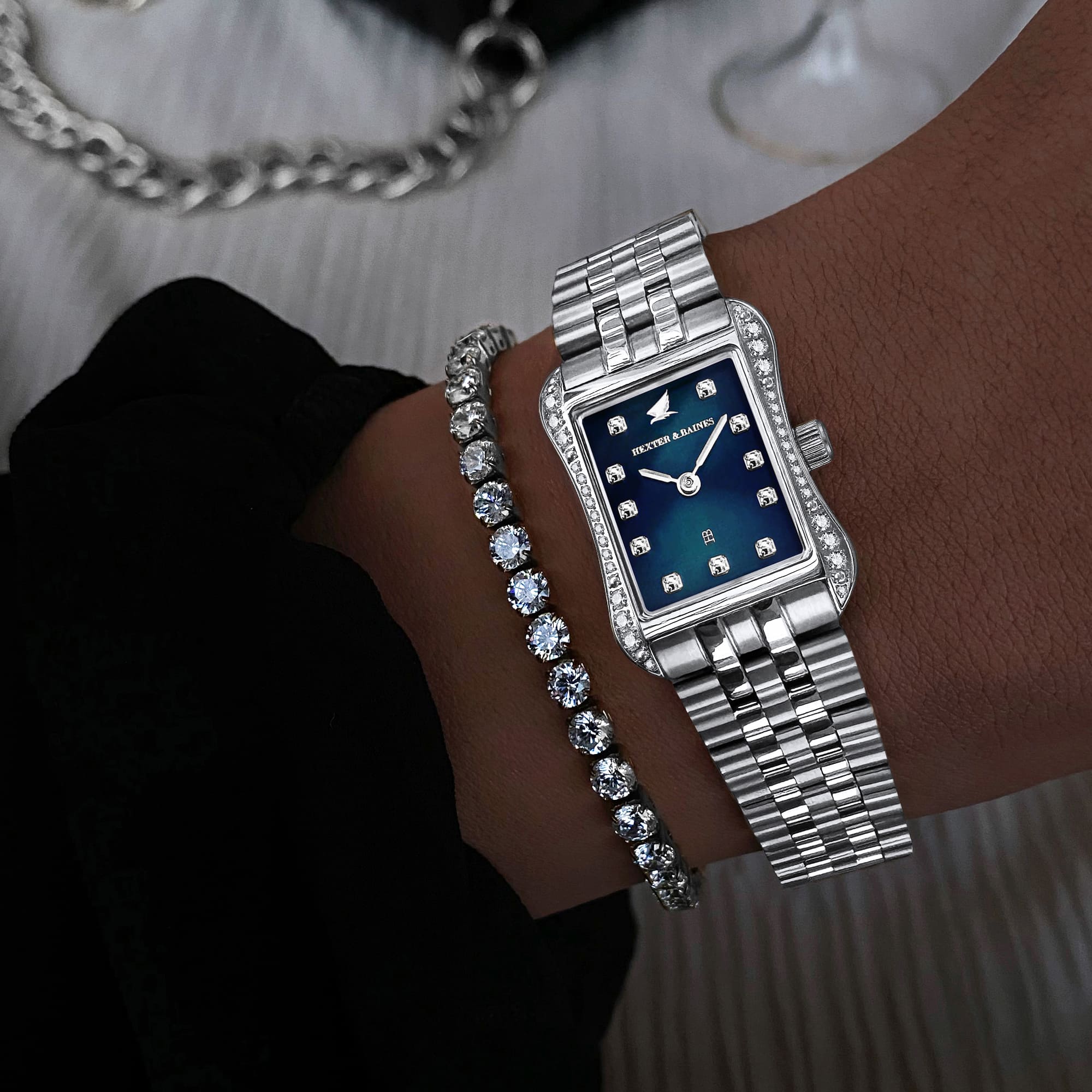 H&B Cronvas Pavé, Silver & Blue - 8
