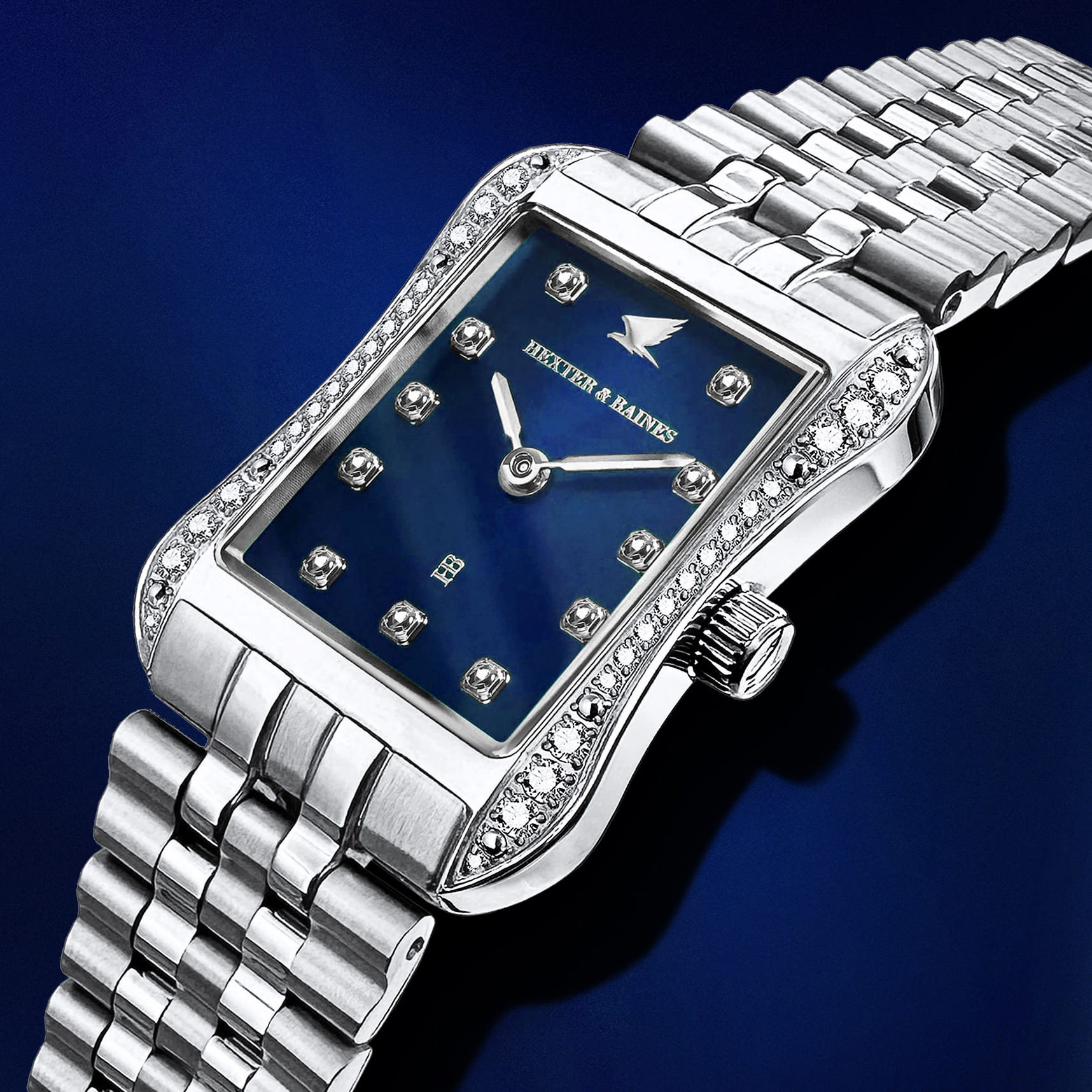 H&B Cronvas Pavé, Silver & Blue - 2
