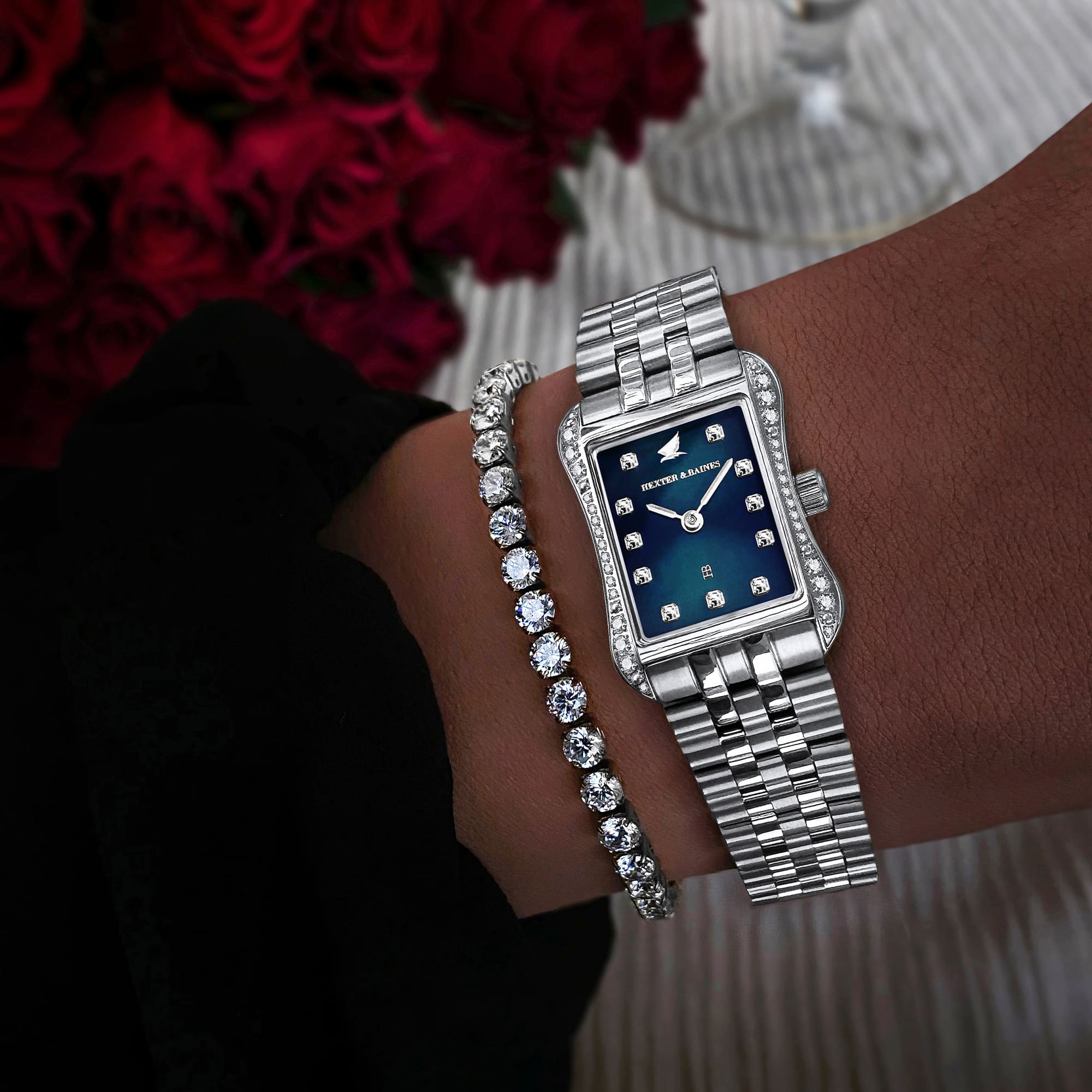 H&B Cronvas Pavé, Silver & Blue - 3