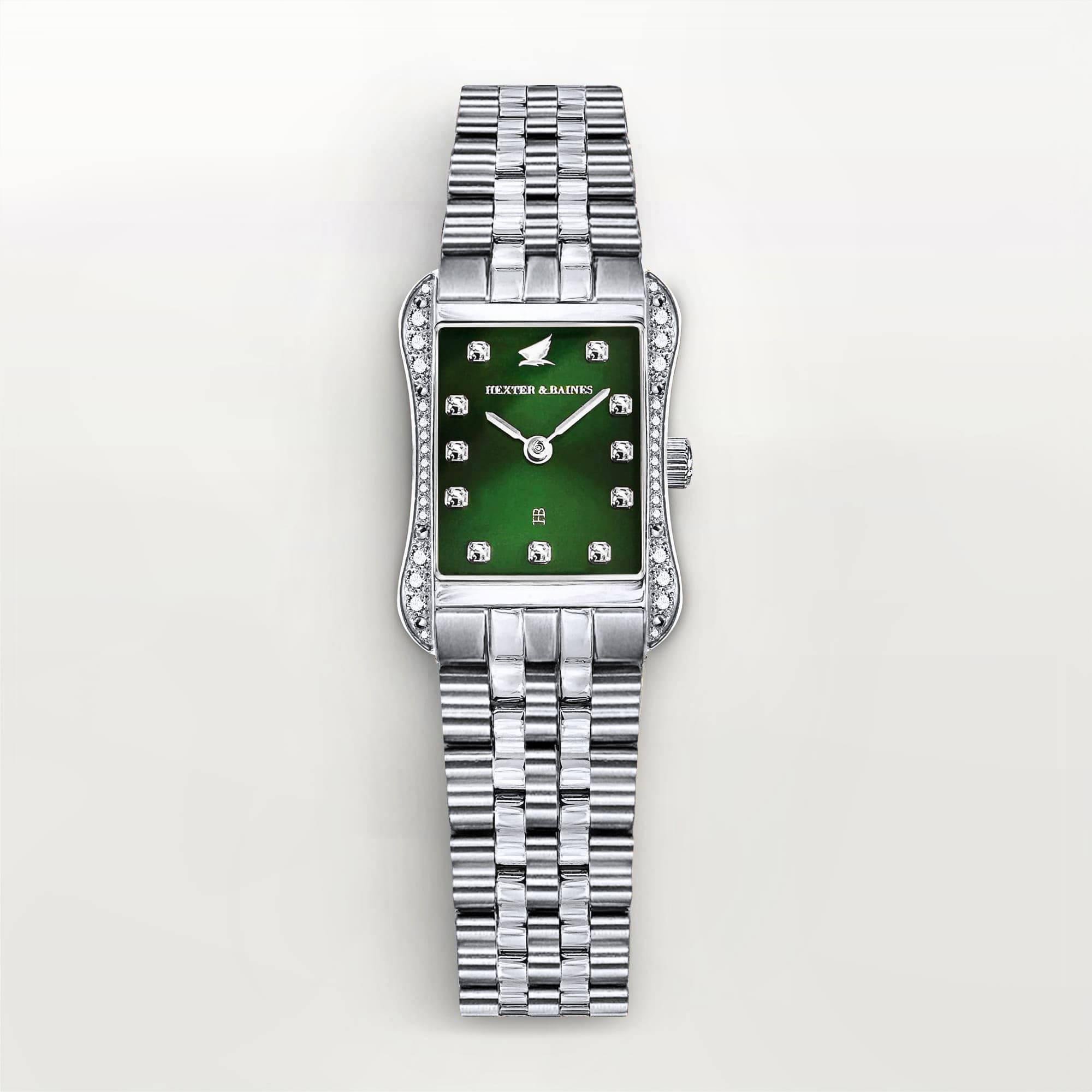 H&B Cronvas Pavé, Silver & Green