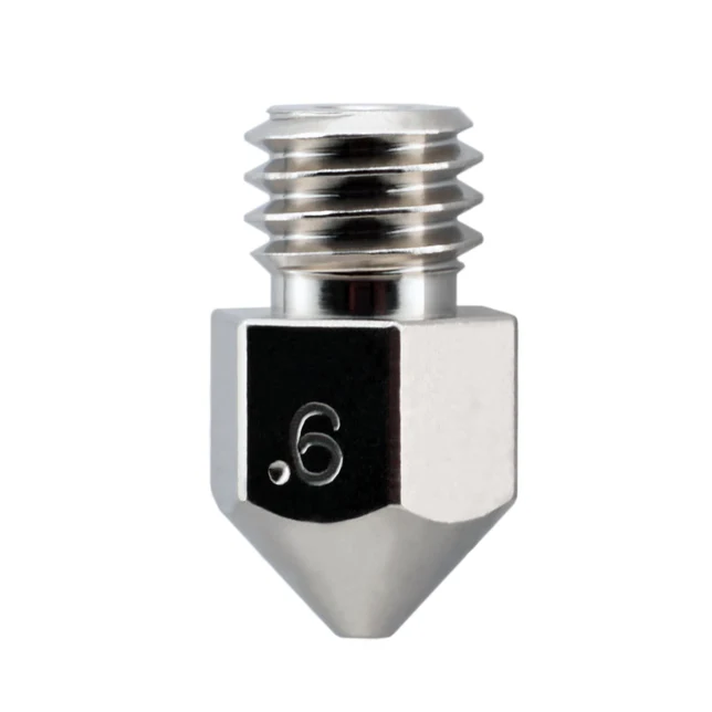 Micro-Swiss Brass Plated Wear Resistant Nozzle for MK8 - 0.6mm